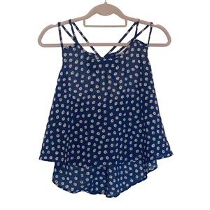 Flowy Racerback Tank Top With Sunflowers